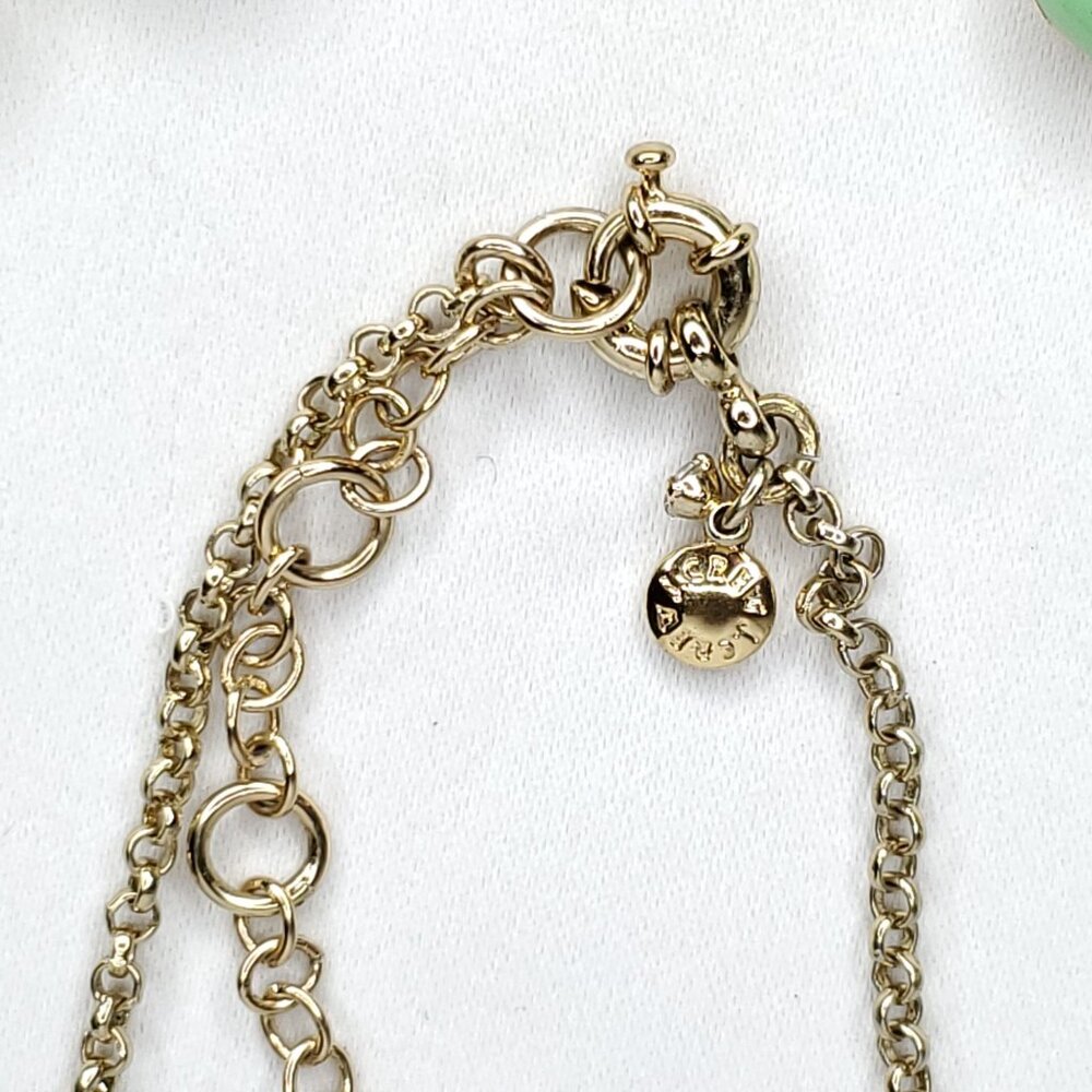 J Crew Necklace Rhinestone Purple Clear Green Beads Gold Tone 18"-20" - Picture 3 of 3
